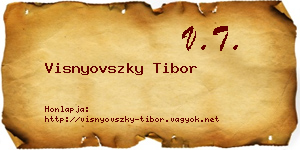 Visnyovszky Tibor névjegykártya